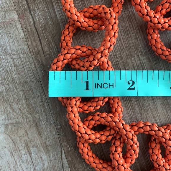 Orange Double Strand Chunky Chain Necklace Zara - Picture 6 of 8